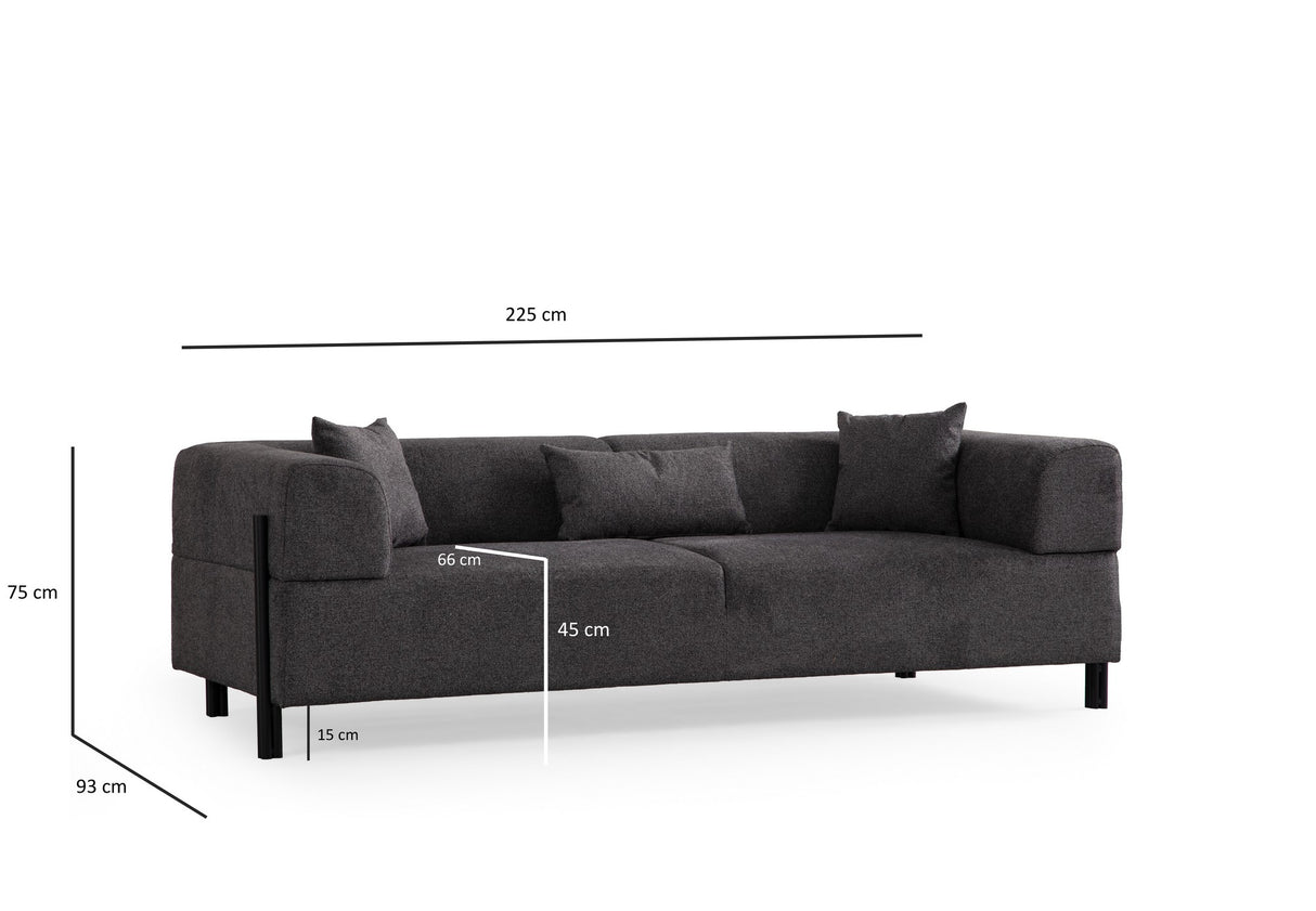 3-Sitzer-Sofa Gio Anthrazit