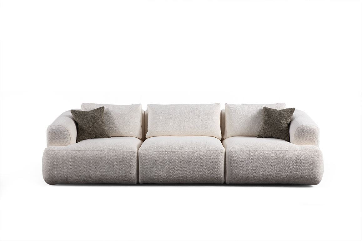Sofia 3-Sitzer-Sofa weiß 290 cm 100 % Polyester