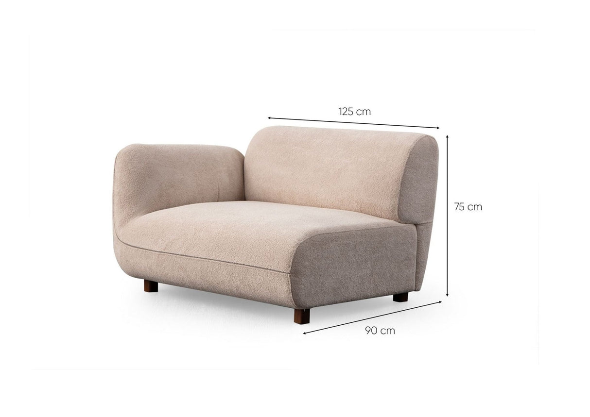 Pavia 3-Sitzer-Sofa aus cremefarbenem Samt, 345 cm, 100 % Polyester