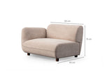 Pavia 3-Sitzer-Sofa aus cremefarbenem Samt, 345 cm, 100 % Polyester