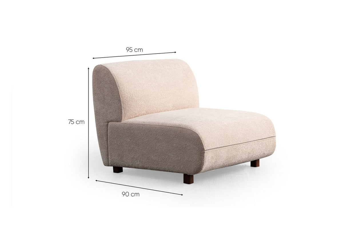 Pavia 3-Sitzer-Sofa aus cremefarbenem Samt, 345 cm, 100 % Polyester