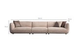 Pavia 3-Sitzer-Sofa aus cremefarbenem Samt, 345 cm, 100 % Polyester