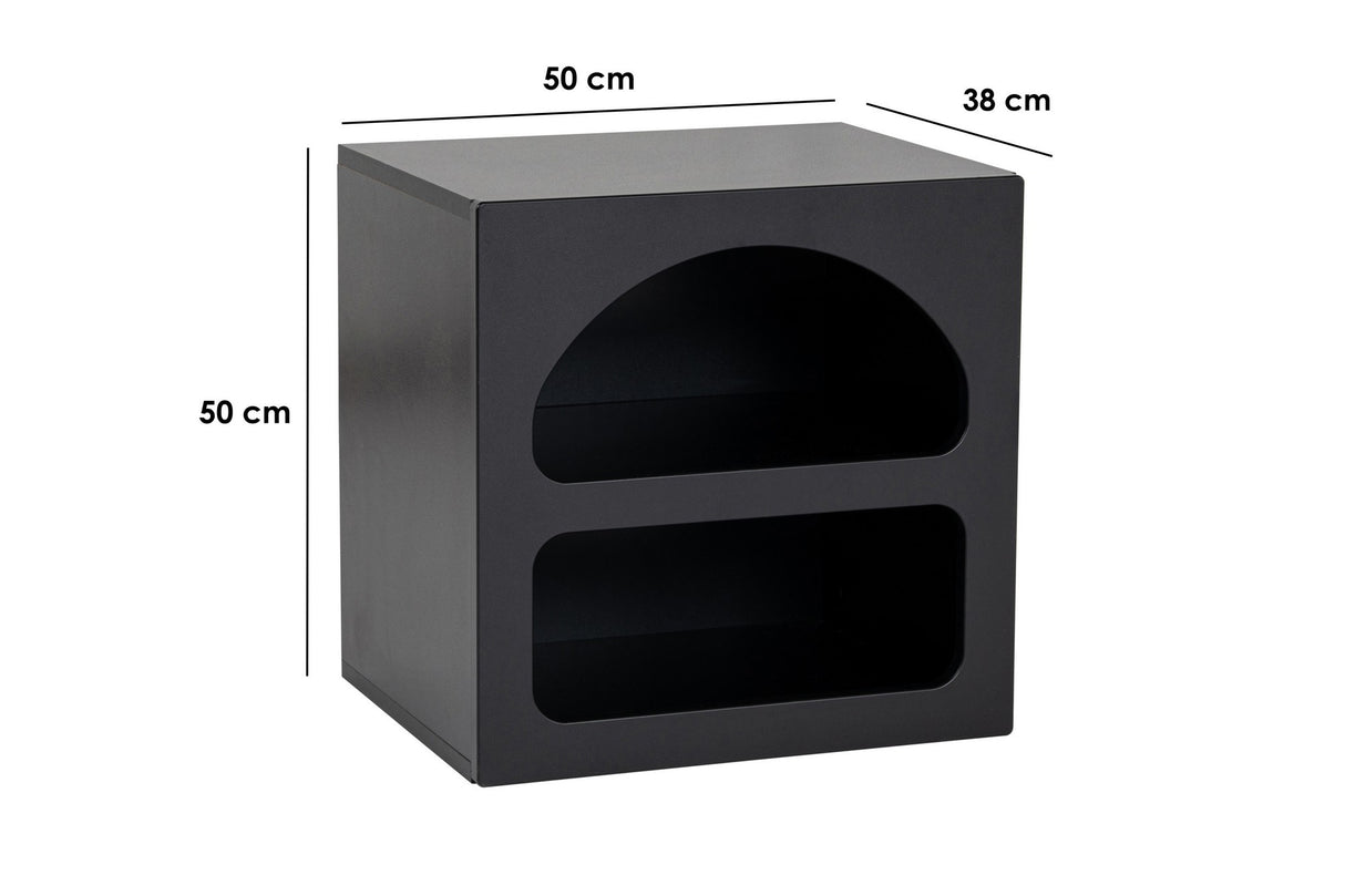 Nachttisch Liva Black Melamin 50x50x38 cm