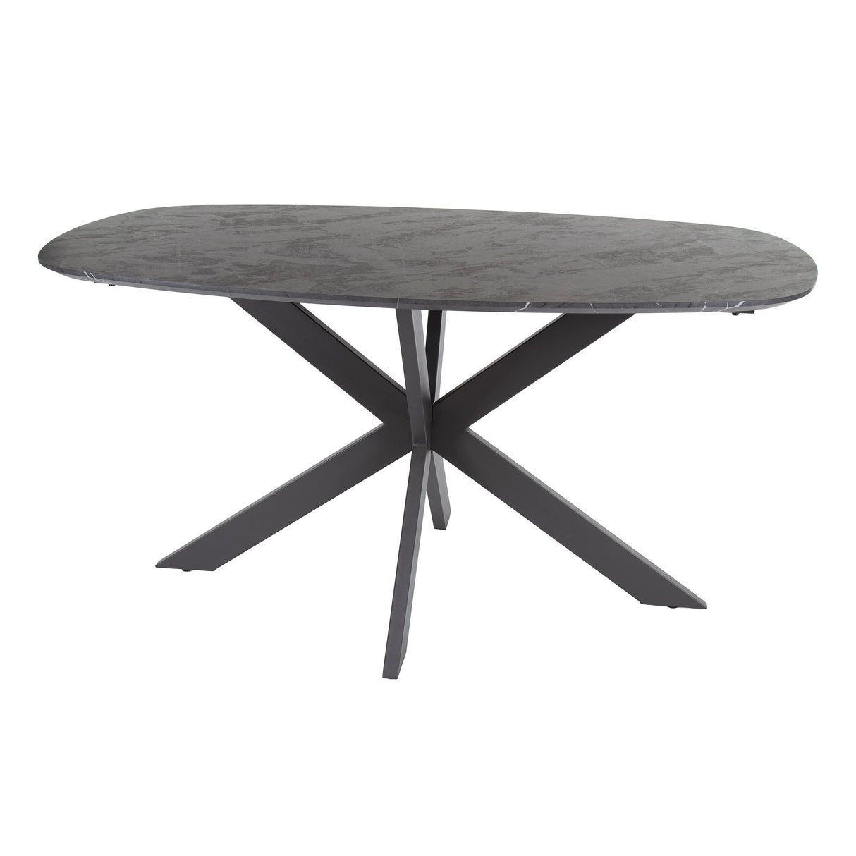 Eettafel Mysha Deens ovaal melamine zwart 150x90 cm