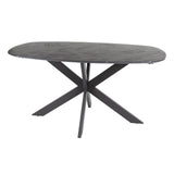 Eettafel Mysha Deens ovaal melamine zwart 150x90 cm