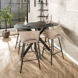 Dänischer ovaler Bartisch Iris 140x80 cm mit Spinnenbeinen Keramiklook 