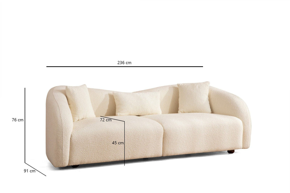 3-Sitzer-Sofa Venedik Creme