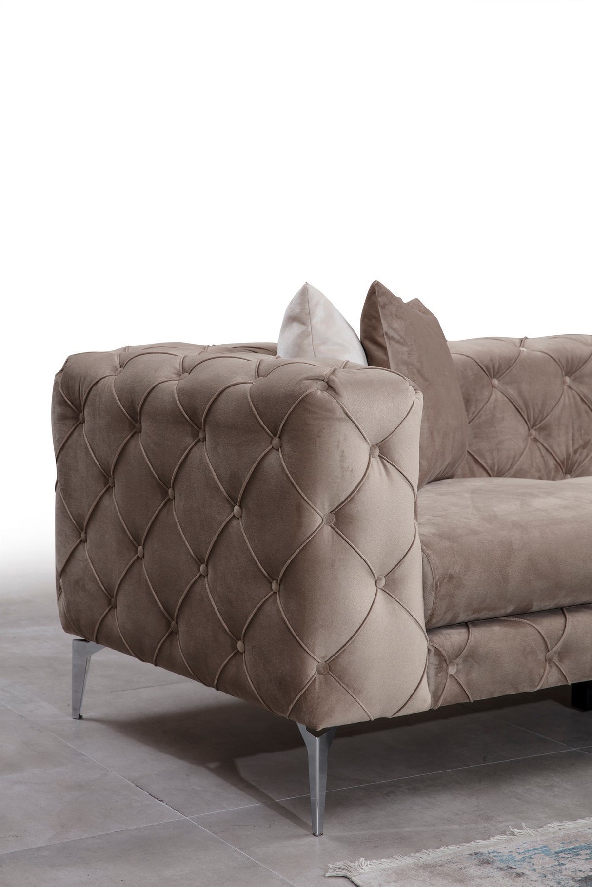 Ecksofa links Como Beige