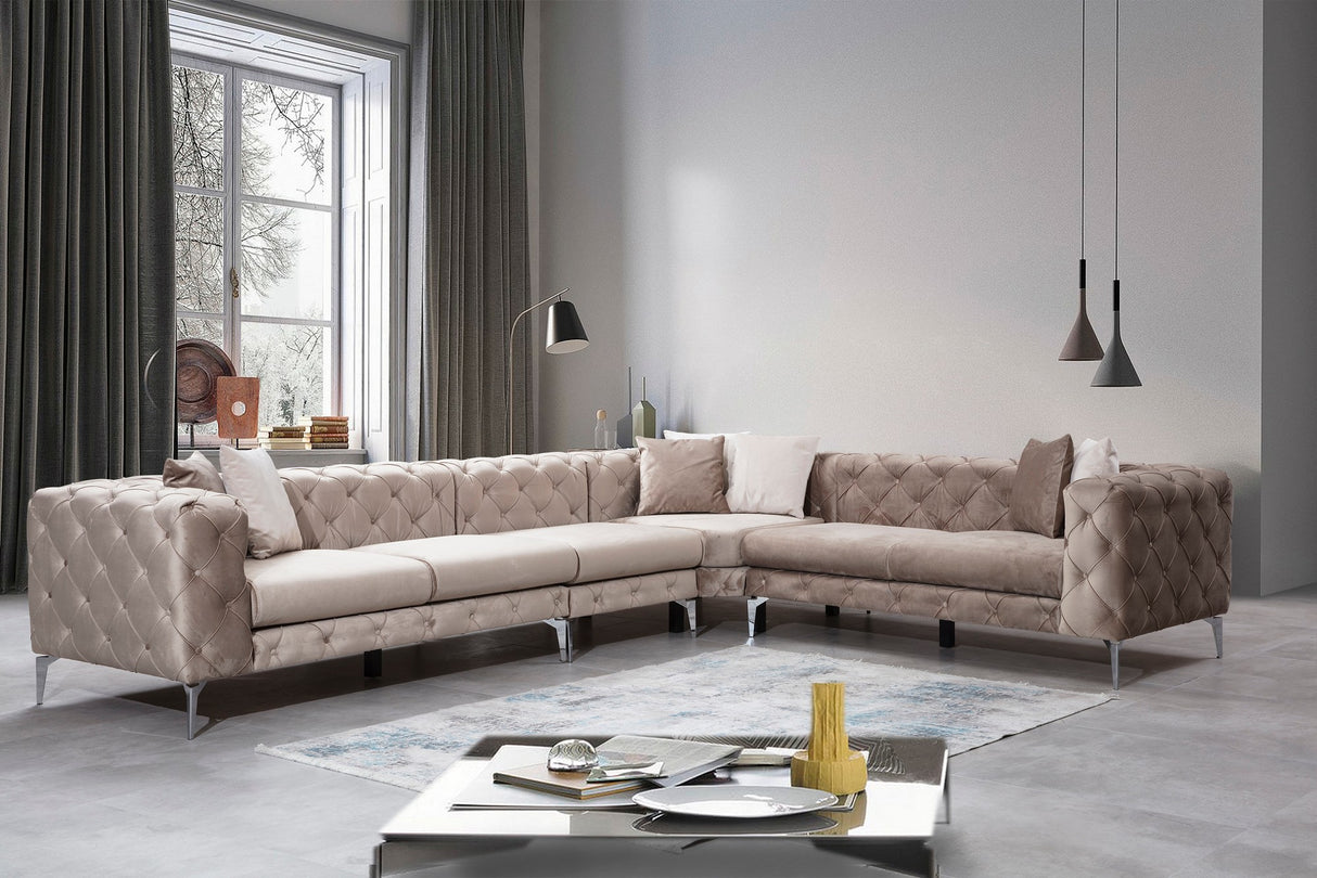 Rechtes Ecksofa Como Beige