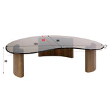 Bio-Couchtisch brauner Rauchglas-Eichen-Look Thor 130 cm