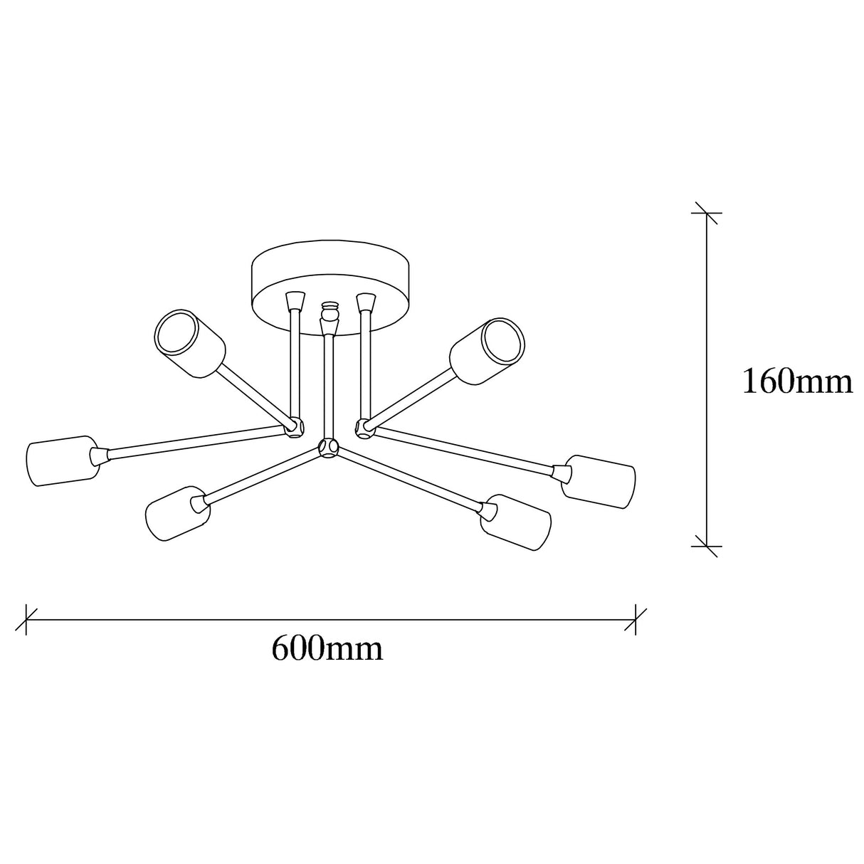 Deckenlampe Schwarz Metall Sentinel 