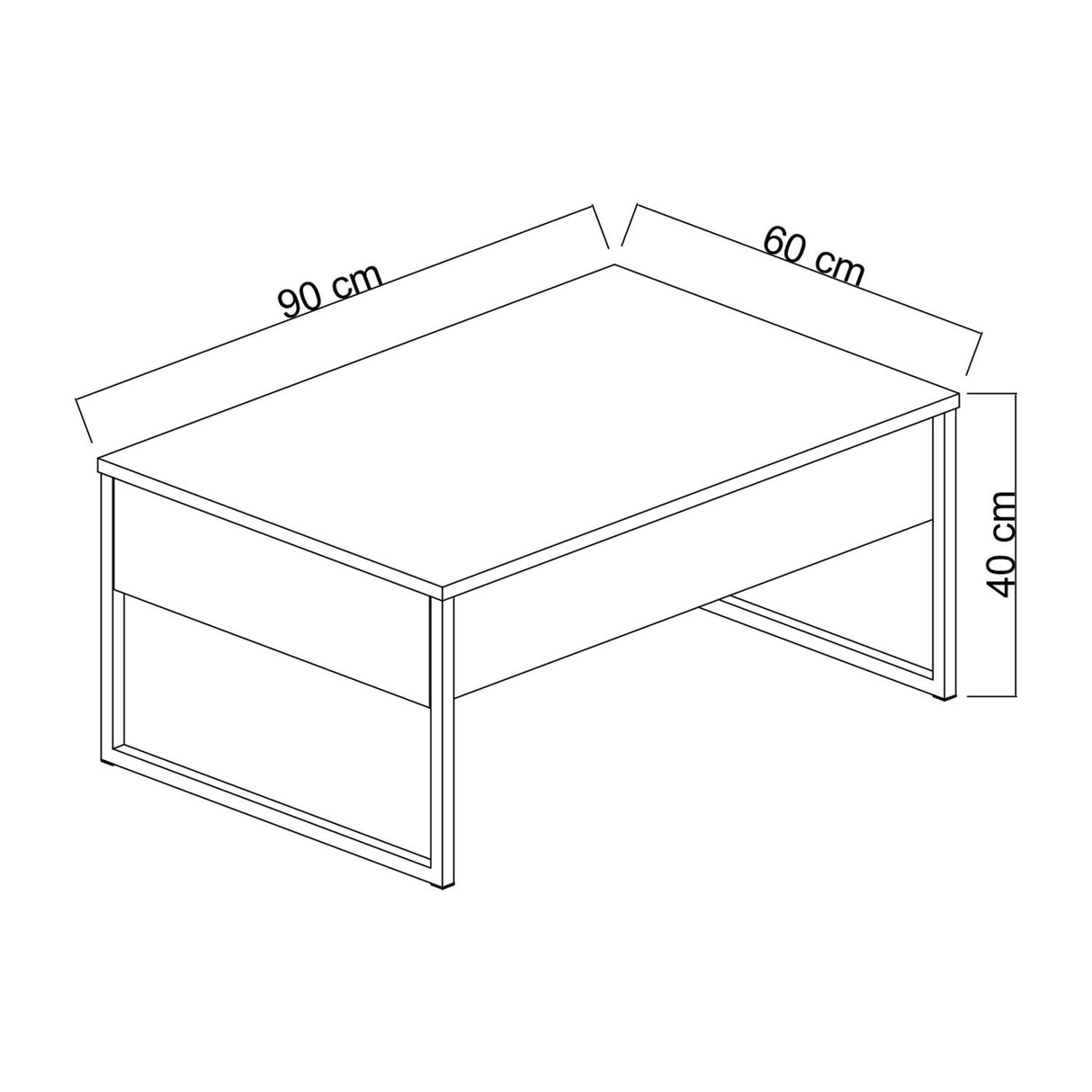 Rechteckiger Couchtisch Walnuss Luxus 90x60 - Goldrahmen