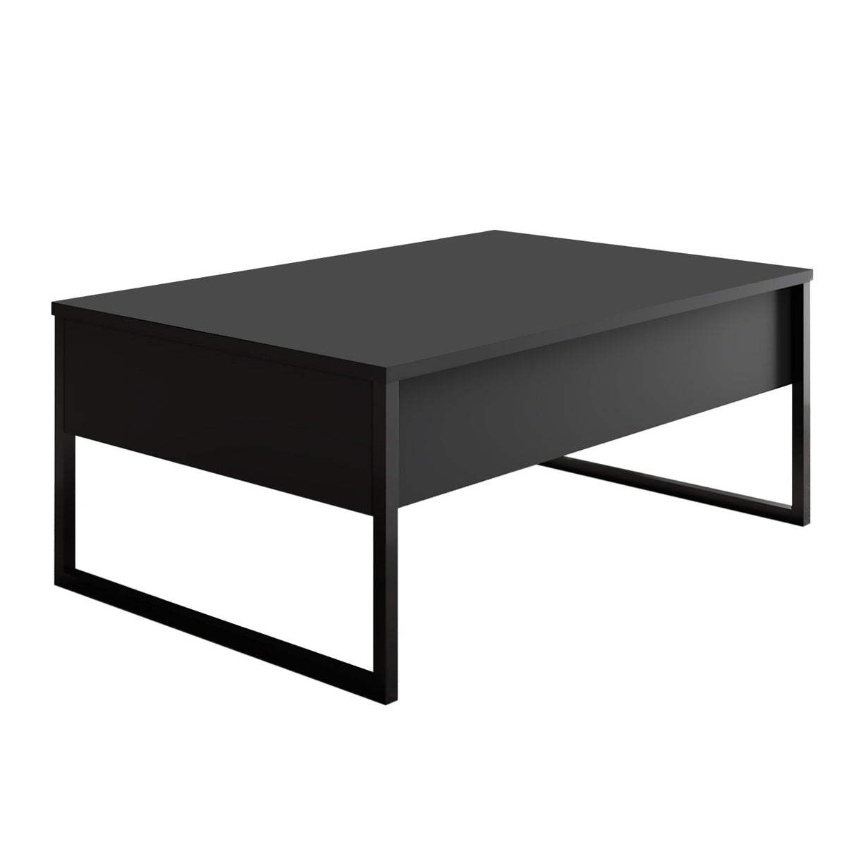 Rechteckiger Couchtisch Anthrazit Luxus 90x60 - Schwarzer Rahmen