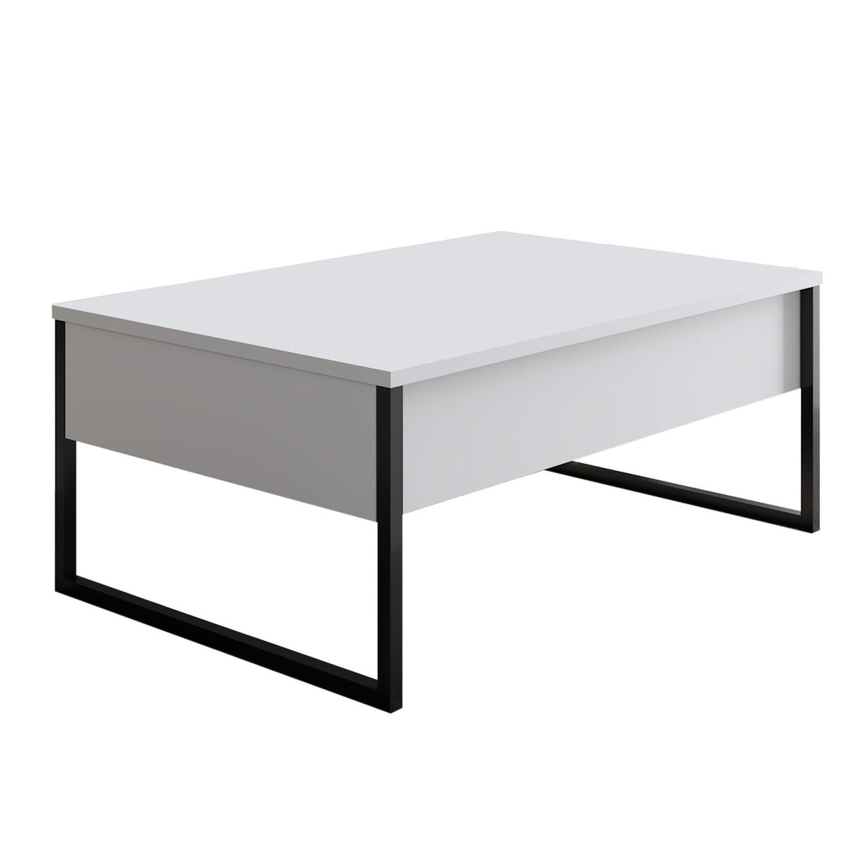 Möbelset White Luxury - Couchtisch + TV-Schrank - Schwarzer Rahmen
