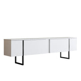 Möbelset White Luxury - Couchtisch + TV-Schrank - Schwarzer Rahmen