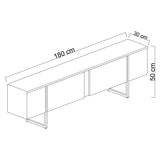 Möbelset White Luxury - Couchtisch + TV-Schrank - Schwarzer Rahmen