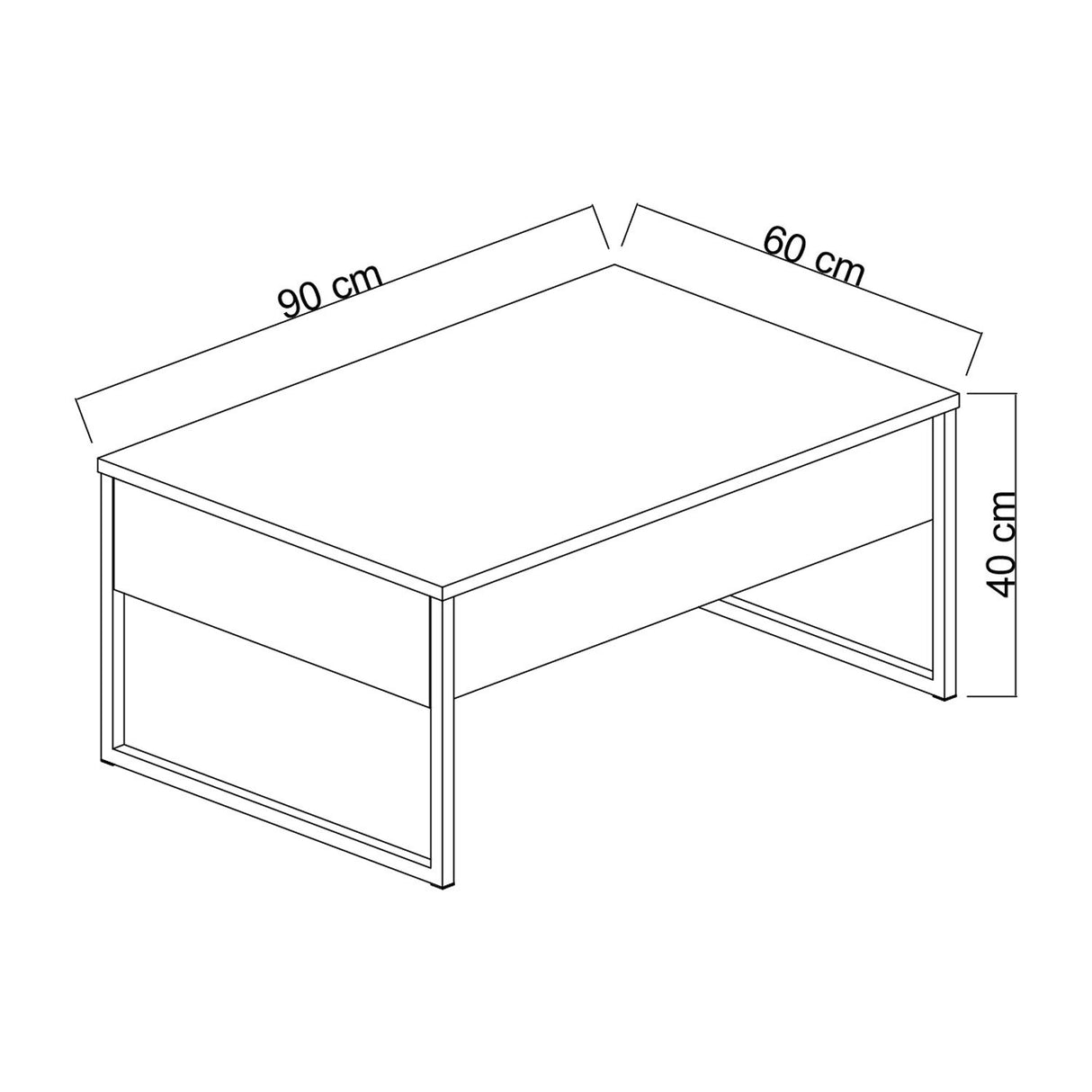 Möbelset White Luxury - Couchtisch + TV-Schrank - Schwarzer Rahmen
