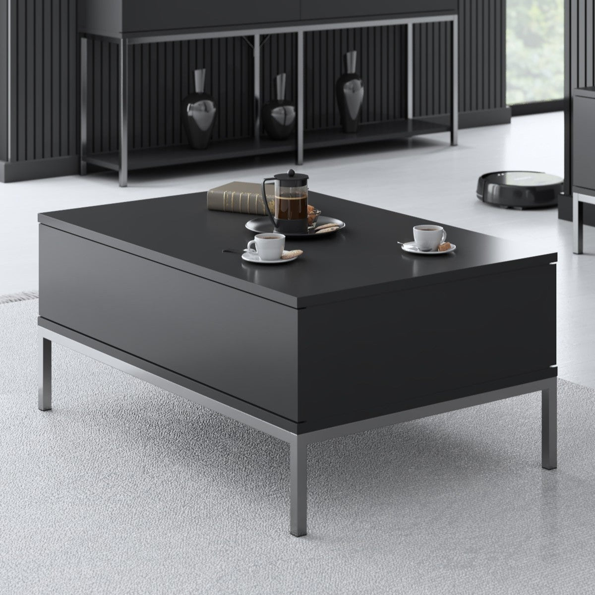 Rechteckig Couchtisch Anthrazit Lord 90x60