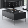 Couchtische - Rechteckig Couchtisch Anthrazit Lord 90x60 - Silberrahmen - Dimehouse