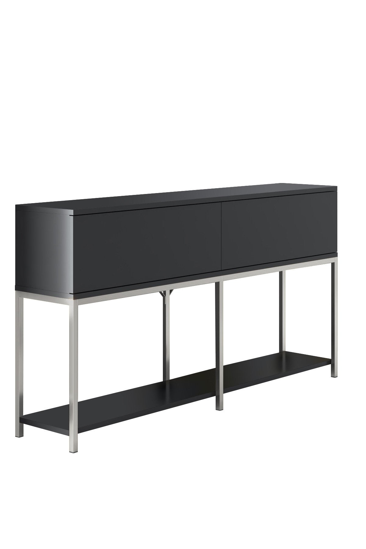 Möbelset Anthrazit Lord - Couchtisch + TV-Schrank + Sideboard - Silberrahmen