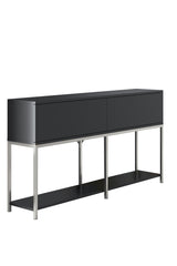 Möbelset Anthrazit Lord - Couchtisch + TV-Schrank + Sideboard - Silberrahmen