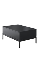 Rechteckiger Couchtisch Anthrazit Lord 90x60 - Schwarzer Rahmen