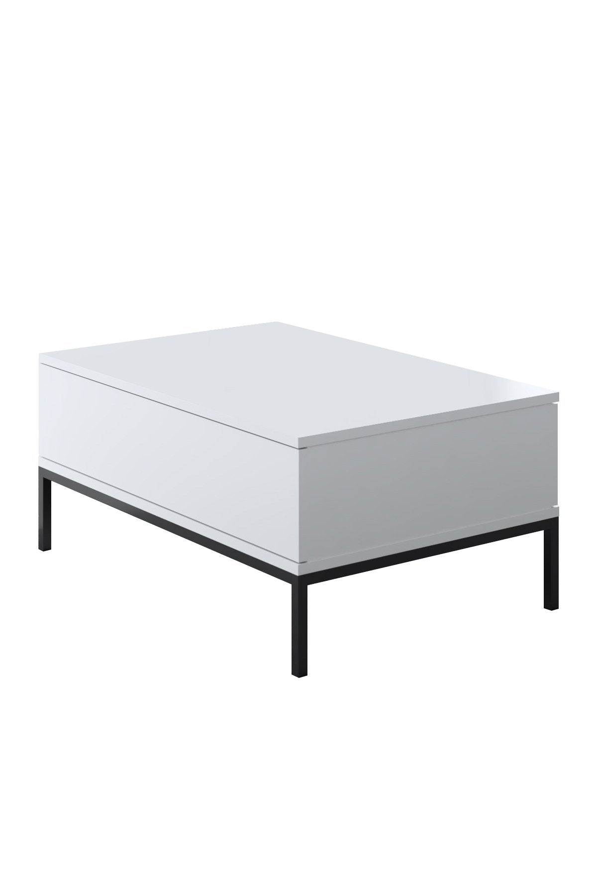 Rechteckiger Couchtisch White Lord 90x60 - Schwarzer Rahmen