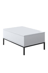 Rechteckiger Couchtisch White Lord 90x60 - Schwarzer Rahmen