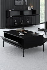 Rechteckiger Couchtisch Black Lord 90x60 - Schwarzer Rahmen