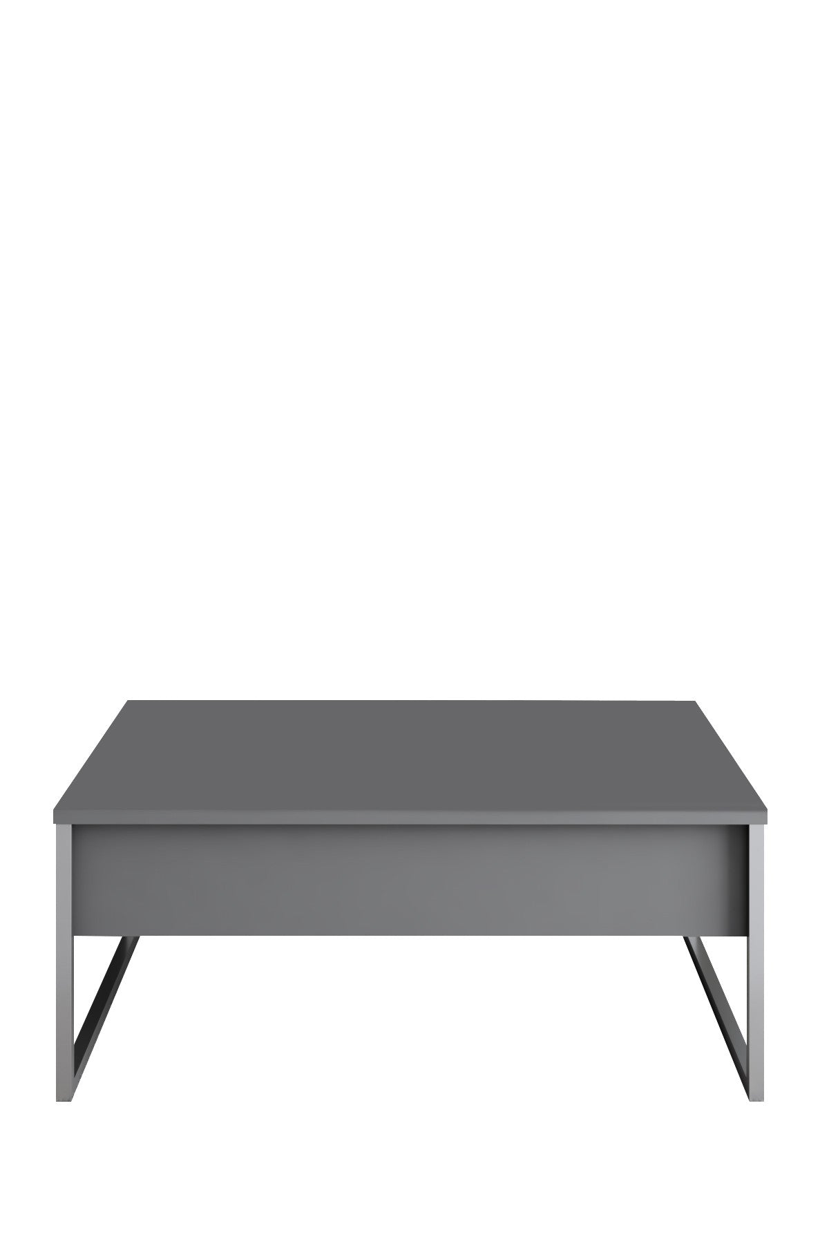 Rechteckiger Couchtisch Anthrazit Luxus 90x60 - Silbernes Gestell