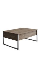 Rechteckiger Couchtisch Walnuss Luxus 90x60 - Silbernes Gestell