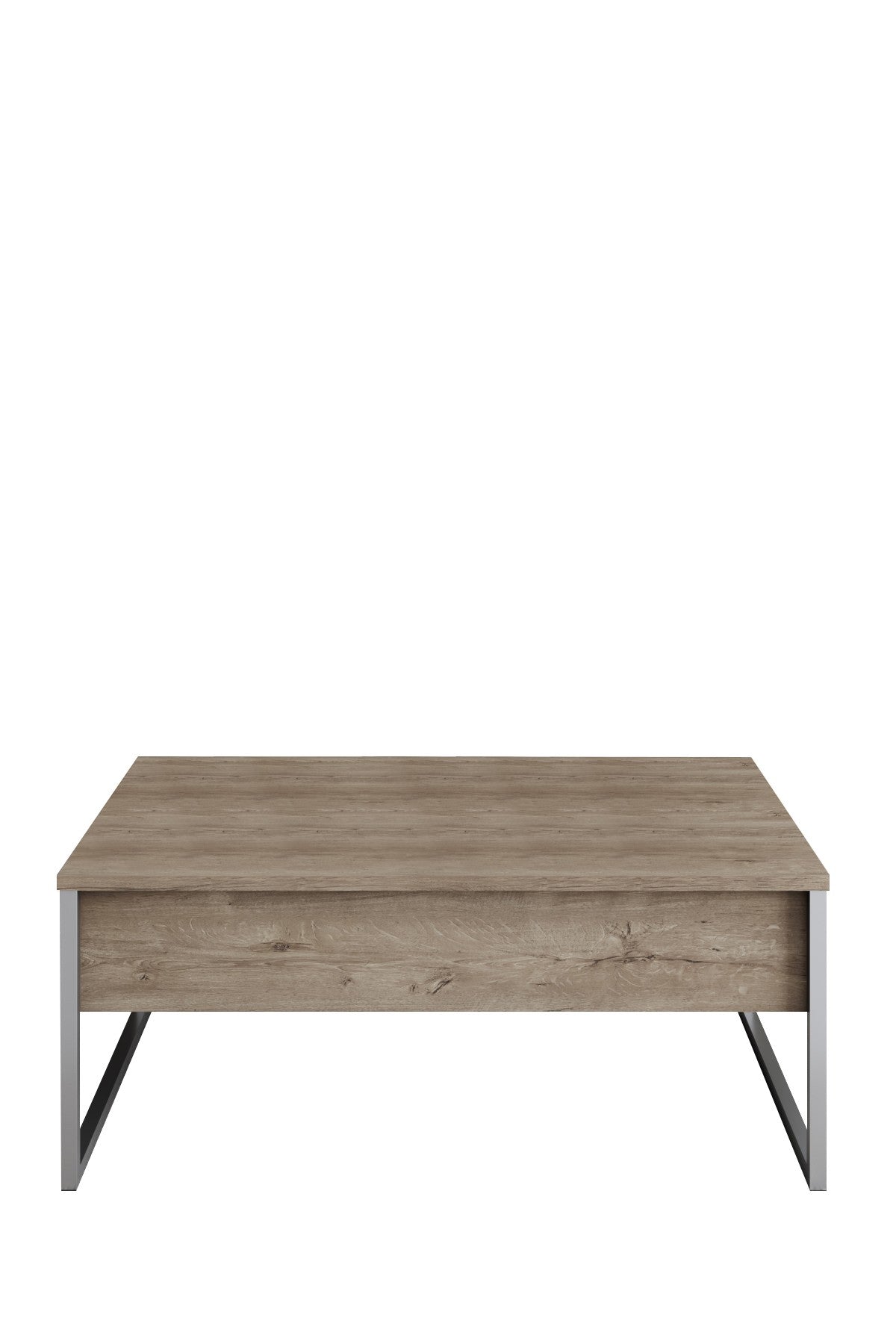 Rechteckiger Couchtisch Walnuss Luxus 90x60 - Silbernes Gestell