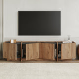 Lowen TV-Schrank in Eichenoptik 180 cm, Atlantische Kiefer und anthrazitfarbenes Melaminholz