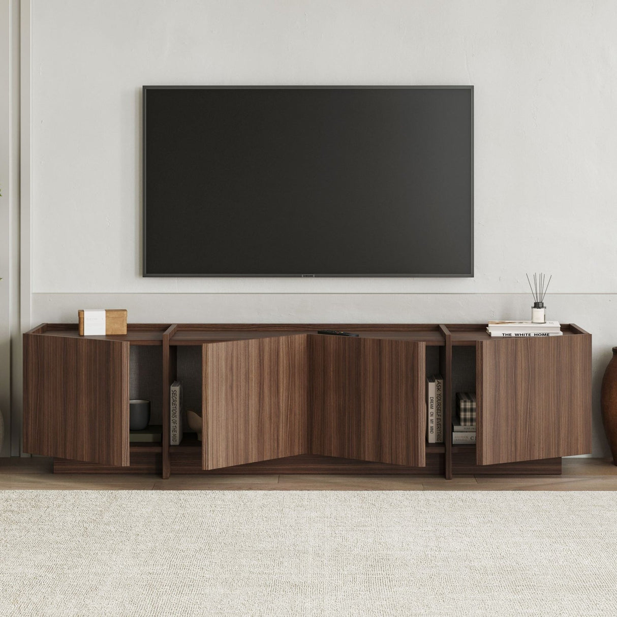Lowen TV-Schrank aus Milano-Walnuss, 180 cm, melaminbeschichteter Holzverbundstoff