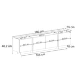 Lowen TV-Schrank aus Milano-Walnuss, 180 cm, melaminbeschichteter Holzverbundstoff