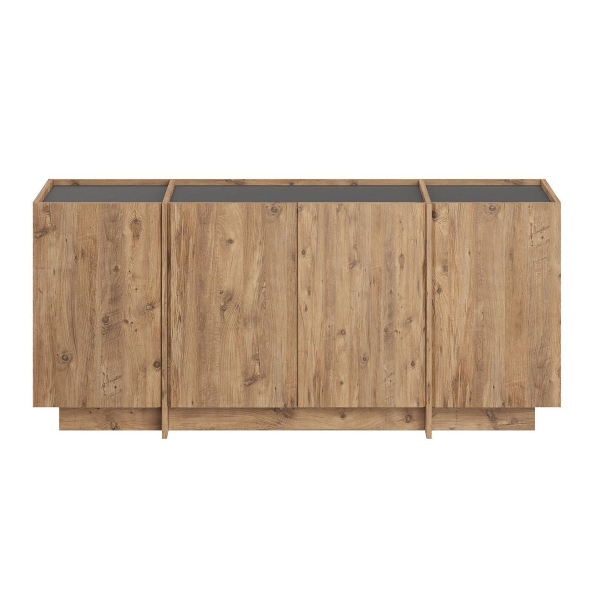 Dorma Beistelltisch in Eichenoptik 180 cm, Atlantische Kiefer und anthrazitfarbenes, melaminbeschichtetes Holz
