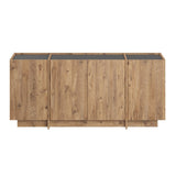 Dorma Beistelltisch in Eichenoptik 180 cm, Atlantische Kiefer und anthrazitfarbenes, melaminbeschichtetes Holz