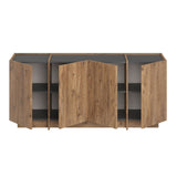 Dorma Beistelltisch in Eichenoptik 180 cm, Atlantische Kiefer und anthrazitfarbenes, melaminbeschichtetes Holz