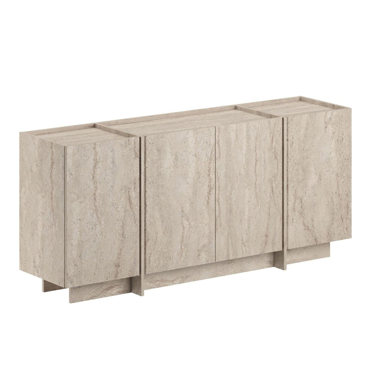 Dorma Konsolentisch Travertinoptik 180 cm Melaminbeschichtetes Holz