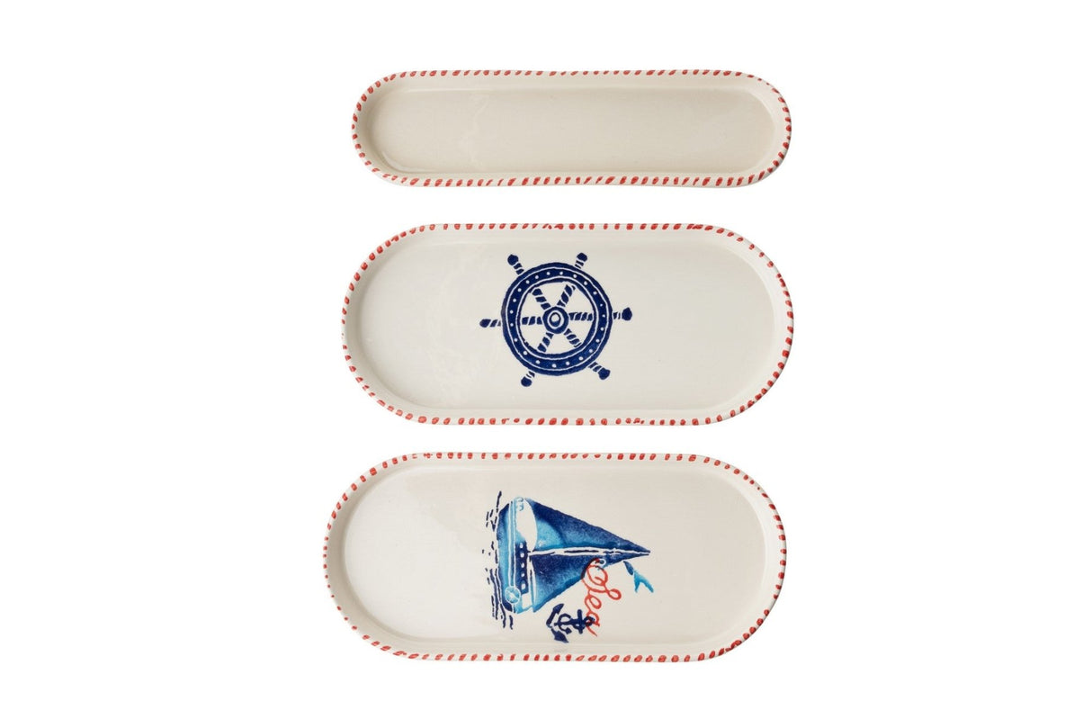 KAHSER14-MARINE Weiß Blau Rot 100 % KERAMIK 6 cm breit