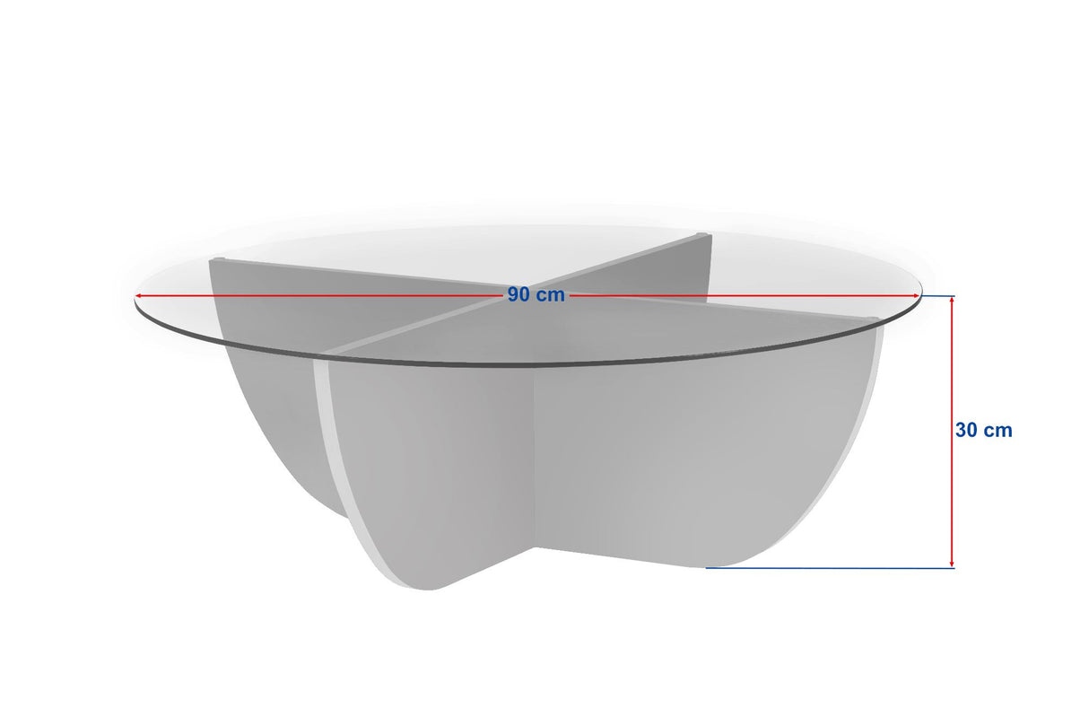 Liya salontafel ovaal zwart houtlook 90 cm Gehard glas
