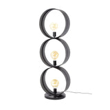 Stehlampe Fons 3-Licht-Ringe Metall Schwarz 
