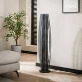Vloerlamp Liora 3-lichts cylinder mesh zwart 120 cm