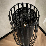Vloerlamp Liora 3-lichts cylinder mesh zwart 120 cm
