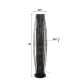 Vloerlamp Liora 3-lichts cylinder mesh zwart 120 cm