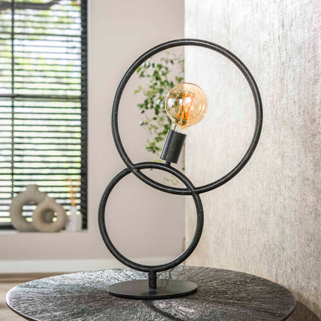 Tischlampe Bogen 1-flammig – Schwarzes Metall 