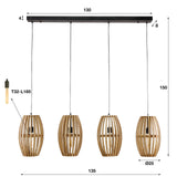 Hängeleuchte Jalou Mangoholz 4 Lichtquellen 135 cm