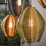 Hanglamp Wez 5-lichts gekleurd nikkel