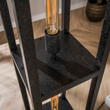 Industrielle Stehlampe Ardon 4-flammig - Schwarzes Metall 