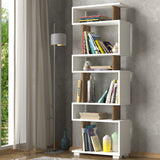 Bücherregal Block White Walnut Melamin 60x165x19,5 cm